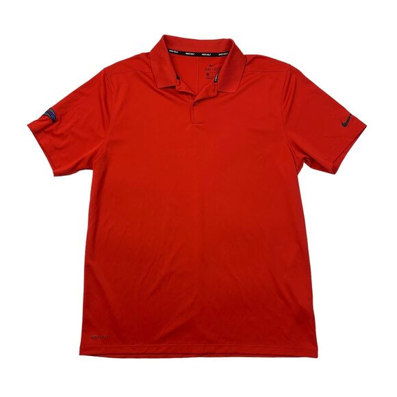 Nike Golf Shirt Mens L Large Red Moisture Wicking Performance Victory Polo - Picture 1 of 13